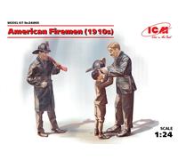 American Firemen (1910s) (2 Figures) (100% New Moldes) 1:24 Plástico Modelo Kit