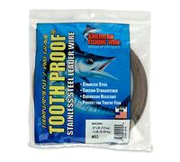 American Fishing Wire Alambre de Acero Inoxidable a Prueba de Dientes de un Solo Hilo, tamaño 2, Color marrón Camuflaje, Prueba de 20 Libras, Bobina de 1 LB