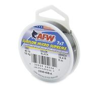 American Fishing Wire Surflon Micro Supreme - Alambre líder de Acero Inoxidable Recubierto de Nailon de 7 x 7, Prueba de 40 Libras, diámetro de 0.24 Pulgadas, Negro, 5 m