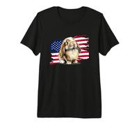 American Flag 4th July Mini Holland Lop Bunny Rabbit Lover Camiseta Premium