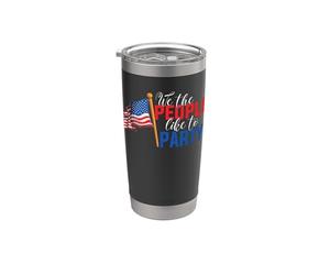 American Flag 4th Of July We The People Like To Party Vaso térmico de acero inoxidable de doble pared
