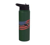 American Flag Bald Eagle 4th of July Stainless Steel Insulated Water Bottle