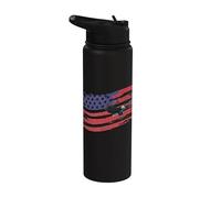 American Flag Bald Eagle 4th of July Stainless Steel Insulated Water Bottle