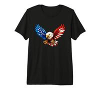 American Flag Bald Eagle Patriotic 4th of July USA Camiseta Premium