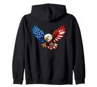 American Flag Bald Eagle Patriotic 4th of July USA Sudadera con Capucha