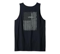 American Flag Christian Cross Patriotic Faith (On Back) Camiseta sin Mangas