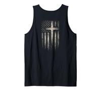 American Flag Christian Cross Patriotic Faith (On Back) Camiseta sin Mangas