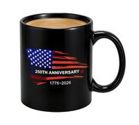 American Flag Coffee Mug - 350ml Commemorative Patriotic Ceramic Drinkware | 250th America Mug Drinking Cup | for Tea Water Milk Home Office Soldier Adults Family Celebration Party