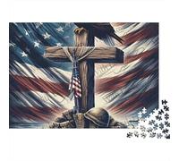 American Flag Eagle Paquete Rompecabezas 1000 Piezas Ecológico para Ancianos Entusiastas, Antiestrés, Actividad De Viaje, Popular para Mayores 70x50cm/1000pcs