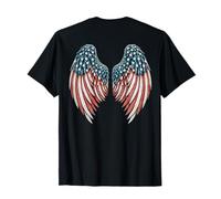 American Flag Eagle Wings Patriotic 4th of July USA On Back Camiseta