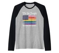 American Flag Gay Pride Month We The People Means Everyone Camiseta Manga Raglan