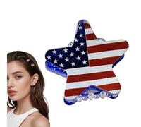 American Flag Hairpin, Patriotic Hair Clip Design, Independence Day Hair Accessory Set, 0,9 pulgadas Stylish Non Slip Festival Hairs Decor, Lightweight Casual Styling Piece, Summer Party Clip for