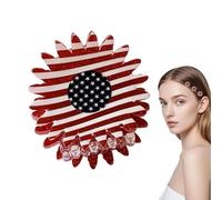 American Flag Hairpin, Patriotic Hair Clip Design, Independence Day Hair Accessory Set, 0,9 pulgadas Stylish Non Slip Festival Hairs Decor, Lightweight Casual Styling Piece, Summer Party Clip for
