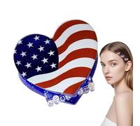 American Flag Hairpin, Patriotic Hair Clip Design, Independence Day Hair Accessory Set, 0,9 pulgadas Stylish Non Slip Festival Hairs Decor, Lightweight Casual Styling Piece, Summer Party Clip for