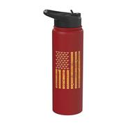 American Flag Honeycomb Honey Bees Beekeeping Beekeeper Gift Stainless Steel Insulated Water Bottle