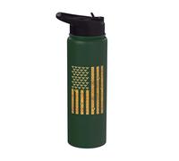 American Flag Honeycomb Honey Bees Beekeeping Beekeeper Gift Stainless Steel Insulated Water Bottle