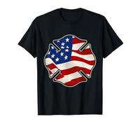 American Flag in a Firefighter Badge USA United States Camiseta