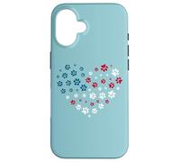 American Flag Patriotic Dog and Cat Paw Print 4th of July Carcasa para iPhone 16
