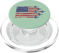 American Flag Patriotic Fighter Jet Airplane Flyover 4th PopSockets PopGrip para MagSafe