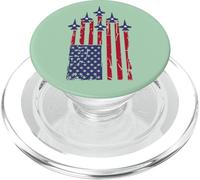 American Flag Patriotic Fighter Jet Airplane Flyover 4th PopSockets PopGrip para MagSafe