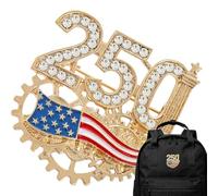 American Flag Pin for Suit - Patriotic Sparkly Rhinestone Metal, 4th of July Lapel Pin, Elegant USA Flag Brooch Accessory for Formal Wear and Holiday Celebrations | Decorative Patriotic Suit Pins, Se