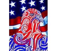 American Flag, Red And Blue, Intricate Bald Eagle, USA 200 Star-Detailed Page, 8x11, Patriotic Hardcover Journal, Art Pad, Sketchbook, Drawing Book: ... By: Artist Mary Elisabeth Linder @ MaryEMade