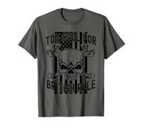 American Flag Skull Bones 4th July Too Cool for British Rule Camiseta
