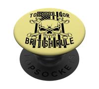 American Flag Skull Bones 4th July Too Cool for British Rule PopSockets PopGrip Adhesivo