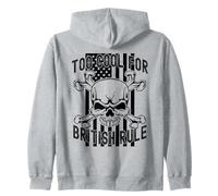 American Flag Skull Bones 4th July Too Cool for British Rule Sudadera con Capucha