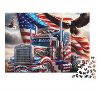 American Flag Truck_3 Paquete Rompecabezas 1000 Piezas Ecológico para Ancianos, Entrenamiento Cerebral, Rompecabezas De Viaje, Opción Popular 38x26cm/1000pcs