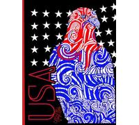 American FLAG USA EAGLE, American Made, 200 Star-Detailed Page, 8x11, Patriotic Hardcover Journal, Art Pad, Sketchbook, Drawing Book: Created With ... By: Artist Mary Elisabeth Linder @ MaryEMade