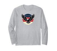 American Flag USA Patriotic Eagle Flying Trees Graphic Gift Manga Larga
