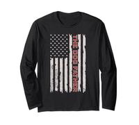 American Flag with Paws, The Dog Father, Patriotic Dog Dad Manga Larga