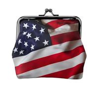 American Flag1 - Cartera minimalista ligera con impresión de bandera americana, bolsa compacta para monedas para visitas al gimnasio y mandados, Black, Talla única, Bolsa para monedas