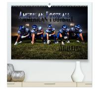 American Football - Athleten (hochwertiger Premium Wandkalender 2026 DIN A2 quer), Kunstdruck in Hochglanz: Dynamische Bilder zeigen die Spieler in heroischen Posen und packenden Spielszenen