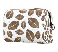 American Football - Bolsa de cosméticos para mujer, bolsa organizadora de maquillaje grande con cremallera, multicolor, 18.5x7.5x13cm/7.3x3x5.1in, Neceser