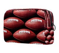 American Football - Bolsa de cosméticos para mujer, bolsa organizadora de maquillaje grande con cremallera, multicolor, 18.5x7.5x13cm/7.3x3x5.1in, Neceser
