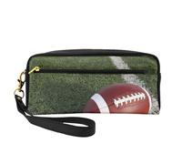 American Football - Bolsa de cosméticos pequeña, portátil, bonita bolsa de maquillaje de viaje para mujer, bolsa organizadora de brochas de maquillaje, NEGRO, One Size, Neceser de maquillaje
