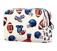American Football - Bolsa organizadora para zapatos y cascos deportivos de fútbol americano para mujer, neceser de viaje, bolsa organizadora con cremallera, multicolor, 18.5x7.5x13cm/7.3x3x5.1in