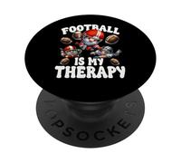 American Football Gnome For Women Men Football Is My Therapy PopSockets PopGrip Adhesivo
