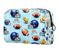 American Football Helmets - Bolsa de cosméticos para mujer, neceser de viaje, bolsa organizadora de maquillaje con cremallera, multicolor, 18.5x7.5x13cm/7.3x3x5.1in, Neceser