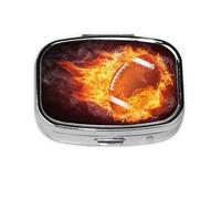 American Football in Fire,Meta Pastillero de 2 compartimentos, organizador portátil