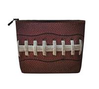 American Football Laces - Bolsa de cosméticos con cremallera de gran capacidad, bolsa de viaje de cáñamo falso, organizador de uso diario para mujer