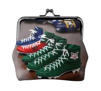 American Football Laces - Carteras pequeñas para mujer, monedero para mujer, cartera pequeña para mujer, con cremallera y cierre de beso, negro, talla única, Art Deco, Black, Talla única, Decoración