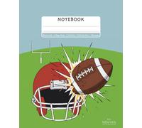American Football Lined Notebook - 7,5x9,25 in - 100 pages: Cool Helmet Graphic Composition Book for Kids, and Teens, College Ruled Lined Journal, for School and Personal Use