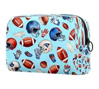 American Football - Neceser deportivo para mujer, neceser de viaje, bolsa organizadora de maquillaje con cremallera, multicolor, 18.5x7.5x13cm/7.3x3x5.1in, Neceser