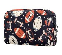 American Football - Neceser para mujer, neceser de viaje, bolsa organizadora grande con cremallera, multicolor, 18.5x7.5x13cm/7.3x3x5.1in, Neceser