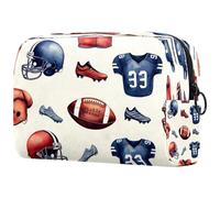 American Football - Neceser para ropa deportiva y zapatos para mujer, neceser de viaje, bolsa organizadora de maquillaje grande con cremallera, multicolor, 18.5x7.5x13cm/7.3x3x5.1in, Neceser