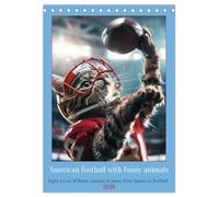 American football with funny animals (Desk Calendar 2026 DIN A5 portrait), CALVENDO 12 Month DeskCalendar: Enjoy a year of funny animals in poses from American football