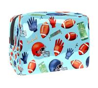 American Footballs Field Floves - Bolsa de cosméticos para mujer, neceser de viaje, bolsa grande de PVC para maquillaje, organizador con cremallera, multicolor, 18.5x7.5x13cm/7.3x3x5.1in, Neceser
